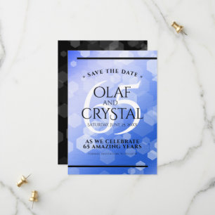 Elegant 65th Blue Sapphire Wedding Jubileum Save The Date