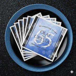 Elegant 65th Blue Sapphire Wedding Jubileum Servet