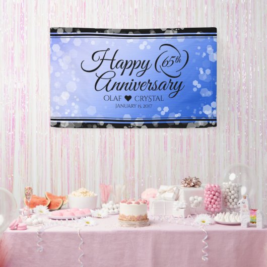 Elegant 65th Blue Sapphire Wedding Jubileum Spandoek (Feest)