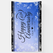 Elegant 65th Blue Sapphire Wedding Jubileum Spandoek (Verticaal)