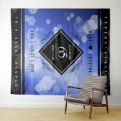 Elegant 65th Blue Sapphire Wedding Jubileum Wandkleed (In Situ (horizontaal))