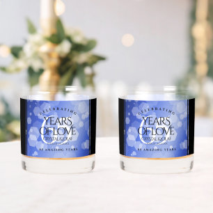 Elegant 65th Blue Sapphire Wedding Jubileum Whisky Glas