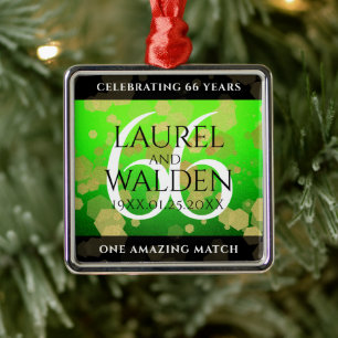 Elegant 66th Titanite Wedding Jubileum Metalen Ornament