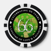 Elegant 66th Titanite Wedding Jubileum Poker Chips (Voorkant)