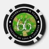 Elegant 66th Titanite Wedding Jubileum Poker Chips (Achterkant)