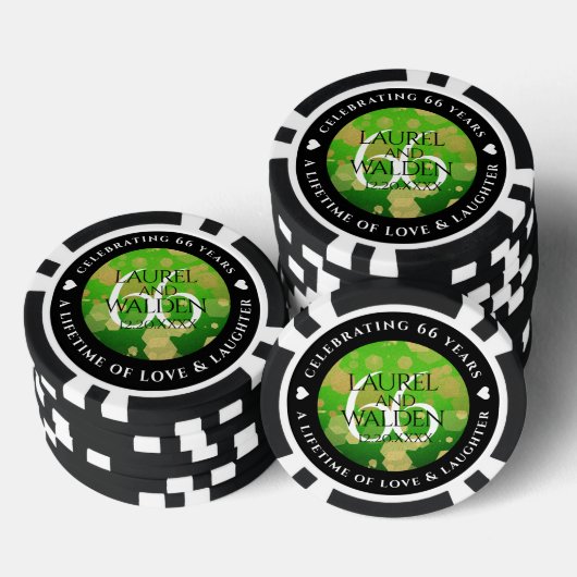 Elegant 66th Titanite Wedding Jubileum Poker Chips (Opstapeling)