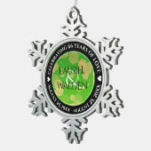 Elegant 66th Titanite Wedding Jubileum Tin Sneeuwvlok Ornament (Rechts)