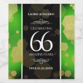 Elegant 66th Titanite Wedding Jubileum Wijn Etiket (Enkel label)