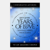 Elegant 67th Star Sapphire Wedding Jubileum Acryl Bord (Voorkant)