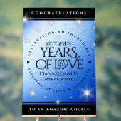 Elegant 67th Star Sapphire Wedding Jubileum Acryl Bord (Neutraal)