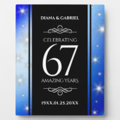 Elegant 67th Star Sapphire Wedding Jubileum Fotoplaat (Voorkant)