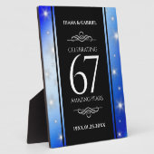 Elegant 67th Star Sapphire Wedding Jubileum Fotoplaat (Zijkant)