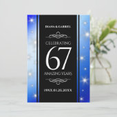 Elegant 67th Star Sapphire Wedding Jubileum Kaart (Staand voorkant)