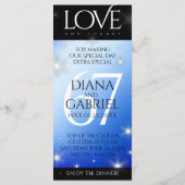 Elegant 67th Star Sapphire Wedding Jubileum Menu (Achterkant)