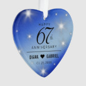 Elegant 67th Star Sapphire Wedding Jubileum Ornament (voorkant)