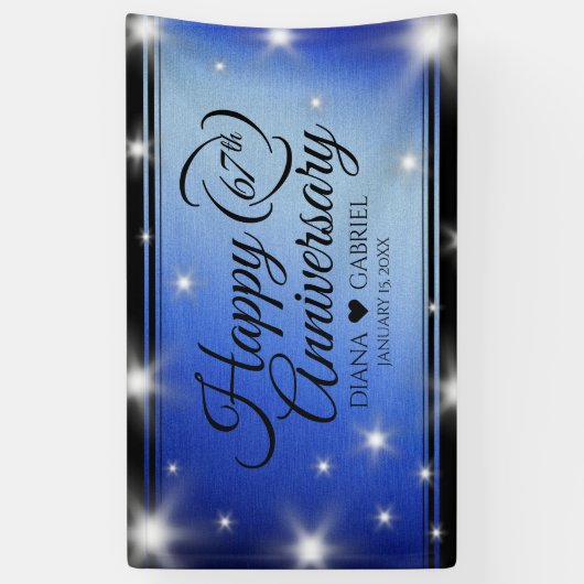 Elegant 67th Star Sapphire Wedding Jubileum Spandoek (Verticaal)