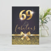 Elegant 69 & Fabulous Gold Glitter 69th Birthday Kaart (Staand voorkant)