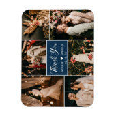 Élégant 6 Photo Collage Mariage Merci Magnet (Vertical)