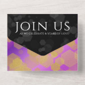 Elegant 6e Amethyst Wedding Jubileum All In One Uitnodiging (Achterkant)