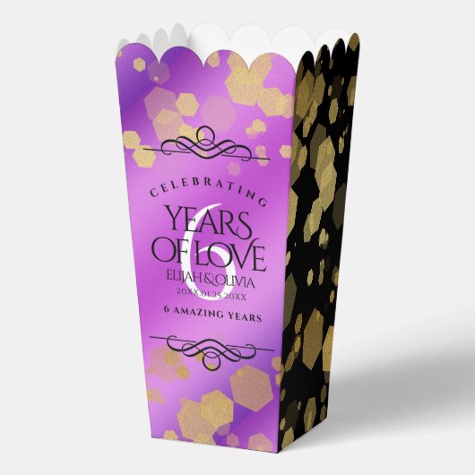 Elegant 6e Amethyst Wedding Jubileum Bedankdoosjes (Voorkant)