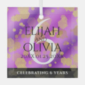 Elegant 6e Amethyst Wedding Jubileum Glas Ornament (Voorkant)