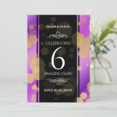 Elegant 6e Amethyst Wedding Jubileum Kaart (Staand voorkant)