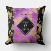 Elegant 6e Amethyst Wedding Jubileum Kussen (Voorkant)
