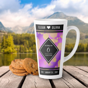 Elegant 6e Amethyst Wedding Jubileum Latte Mok