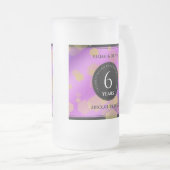 Elegant 6e Amethyst Wedding Jubileum Matglas Bierpul (Voorkant rechts)