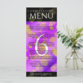 Elegant 6e Amethyst Wedding Jubileum Menu (Staand voorkant)
