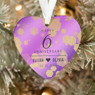Elegant 6e Amethyst Wedding Jubileum Ornament
