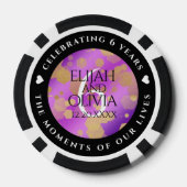 Elegant 6e Amethyst Wedding Jubileum Poker Chips (Achterkant)