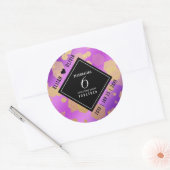 Elegant 6e Amethyst Wedding Jubileum Ronde Sticker (Envelop)