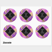 Elegant 6e Amethyst Wedding Jubileum Ronde Sticker (Vel)