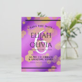 Elegant 6e Amethyst Wedding Jubileum Save The Date (Staand voorkant)