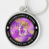 Elegant 6e Amethyst Wedding Jubileum Sleutelhanger (Voorkant)