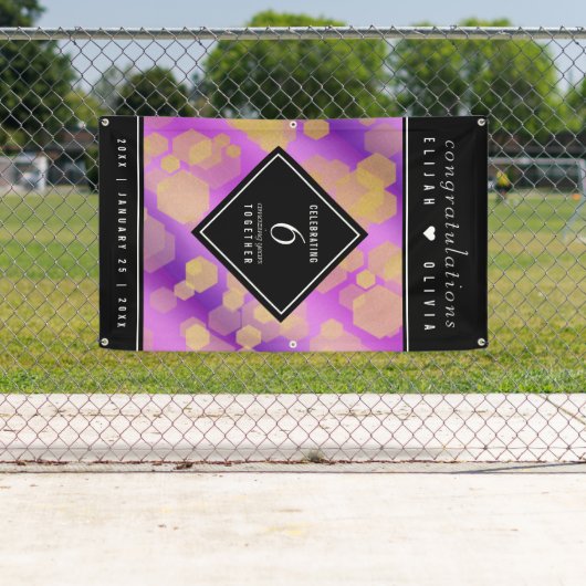 Elegant 6e Amethyst Wedding Jubileum Spandoek (Insitu)