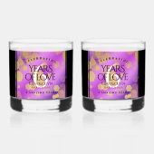 Elegant 6e Amethyst Wedding Jubileum Whisky Glas (Achterkant)