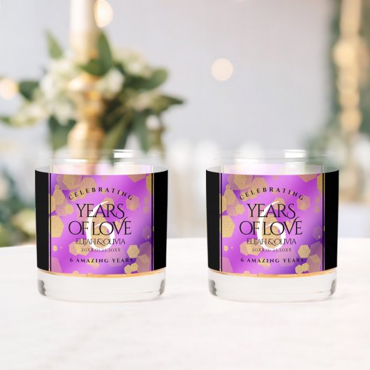 Elegant 6e Amethyst Wedding Jubileum Whisky Glas (Insitu (Huwelijk))