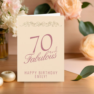 Elegant 70 en Fabulous Ornament 70ste verjaardag Kaart