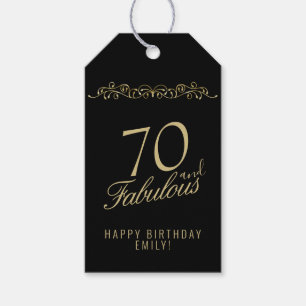 Elegant 70 en Fabulous Ornament 70th Birthday Cadeaulabel