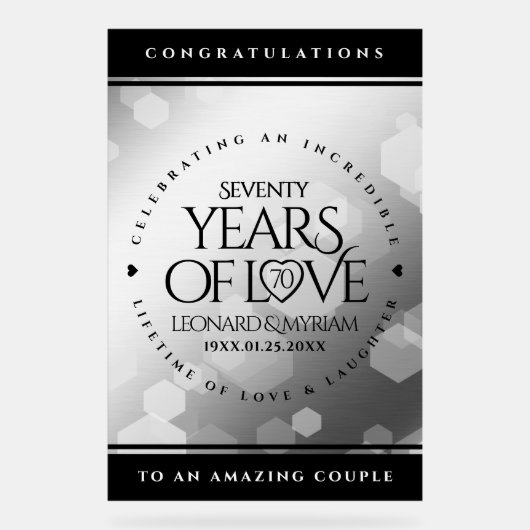 Élégant 70e anniversaire de Mariage Platinum (Recto)