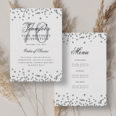 Elégant 70e Anniversaire Menu du programme Argent