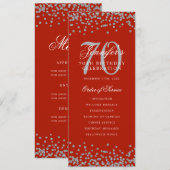 Élégant 70e Anniversaire Programme Argent Menu Rou (Devant / Derrière)