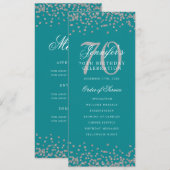 Élégant 70e anniversaire Programme Argent Menu Tur (Devant / Derrière)