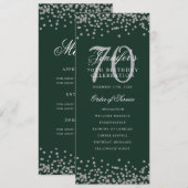 Élégant 70e anniversaire Programme Argent Menu Ver (Devant / Derrière)