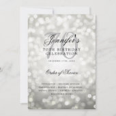 Élégant 70e anniversaire programme Bokeh Argent me (Devant)