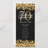 Élégant 70e anniversaire programme de fête Gold av (Devant)