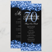 Élégant 70e anniversaire Programme de fête Menu Ma (Devant / Derrière)