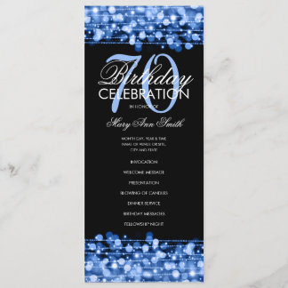 Élégant 70e anniversaire Programme de fête Menu Ma
